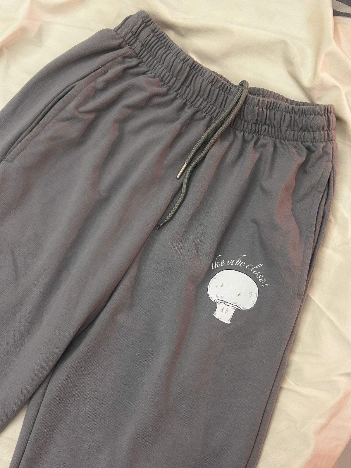 Melange Grey Straight-Fit Sweatpants