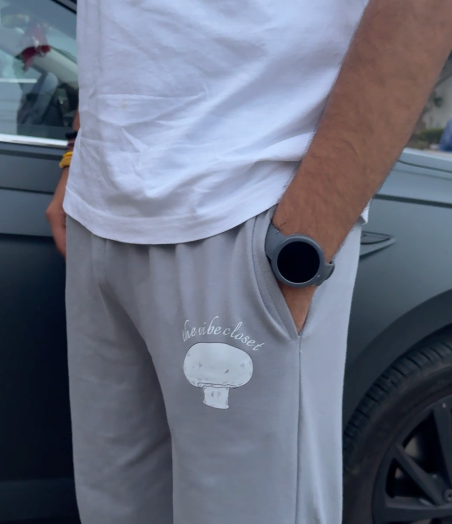 Melange Grey Straight-Fit Sweatpants