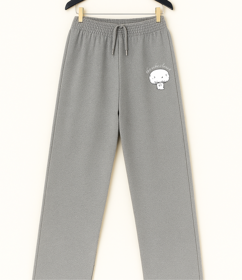 Melange Grey Straight-Fit Sweatpants