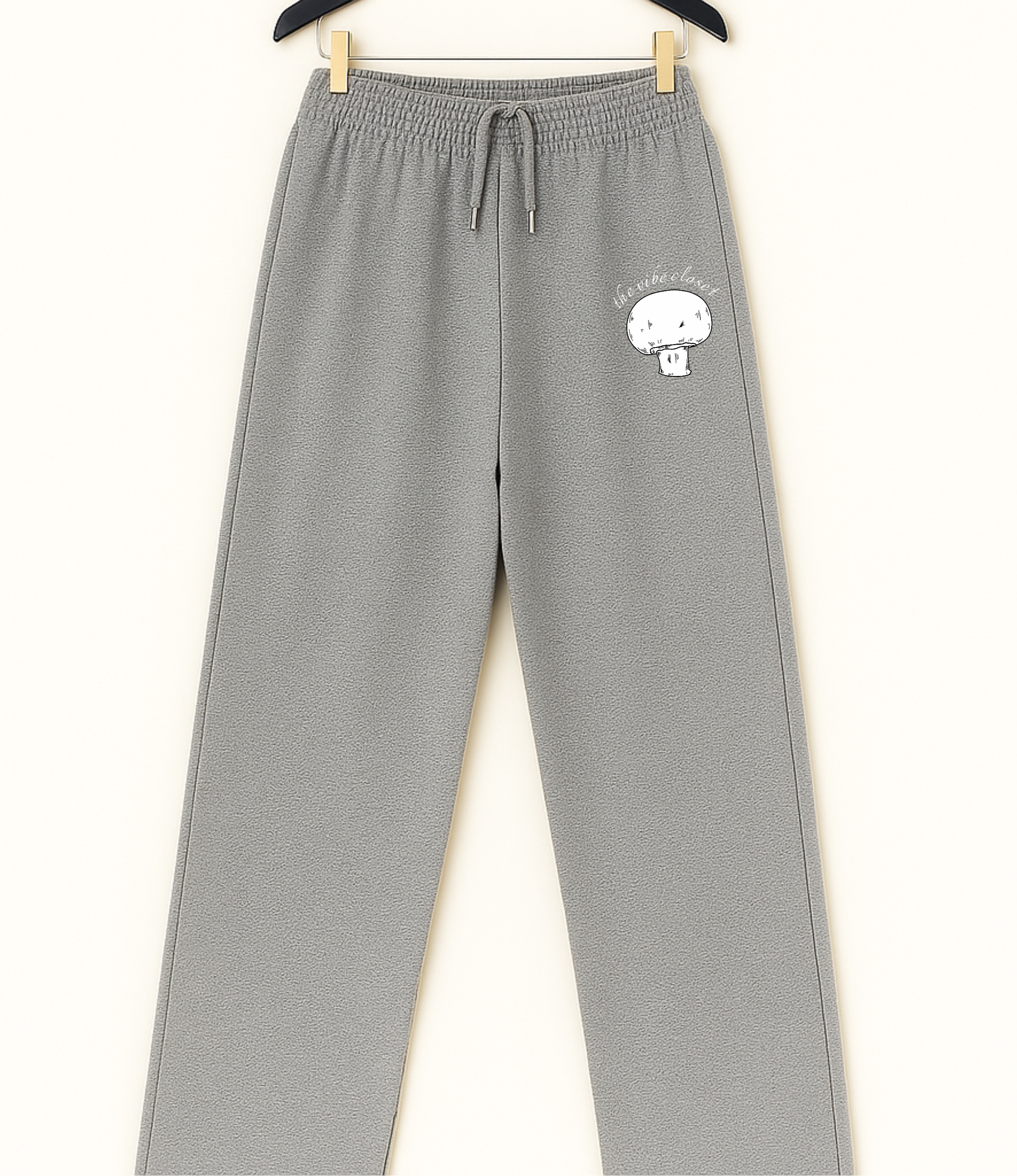 Melange Grey Straight-Fit Sweatpants