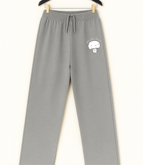 Melange Grey Straight-Fit Sweatpants